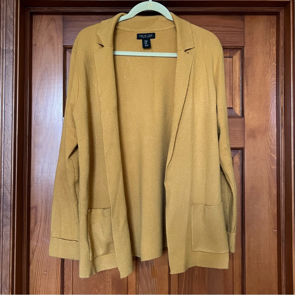 RACHEL ZOE Mustard Cardigan with Pockets in size Medium